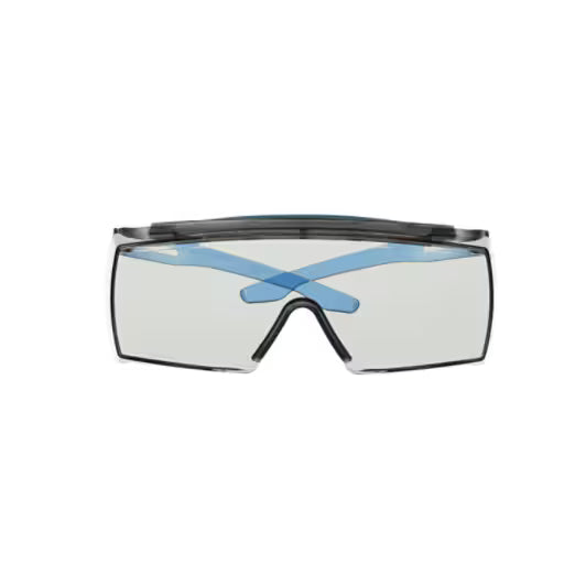 3M™ SecureFit™ 3700 Overzetbril, blauwe veren, wenkbrauwbescherming, Scotchgard™ anticondens (K&N), lichtgrijze lens voor binnen/buiten, SF3707XSGAF-BLU-EU, 20/doos