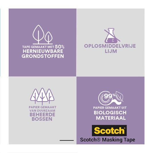 Scotch® Afplaktape voor kwetsbare oppervlakken, 24 mm x 41 m, 1 Rol/Verpakking, 100% PEFC SGSCH-PEFC-COC-110078