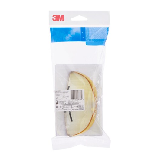 3M™ Metaliks™ Veiligheidssportbrillen, metalen montuur, krasbestendig/anticondens, amberkleurige lenzen, 71461-00002