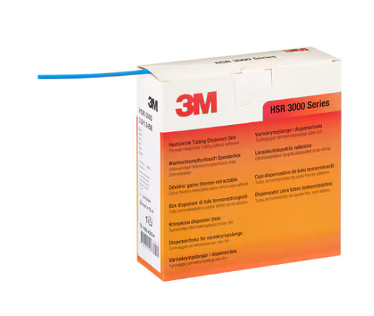 3M™ HSR 3000 Dunwandige Warmtekrimpkousbuis op Minirol, Blauw, 1,5/0,5 mm, 12 m, Dispenserdoos