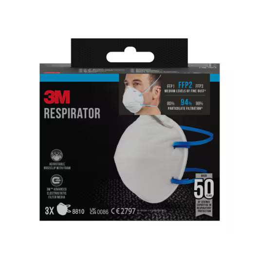 3M™ Stofmasker 8810, FFP2, zonder ventiel, 3/verpakking