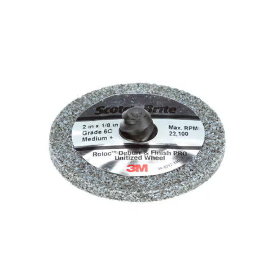 Scotch Brite™ Roloc™ Deburr and Finish PRO Unitized Wiel DP-UR, 50 mm x 6,35 mm, Zonder Gat, 6C MED+