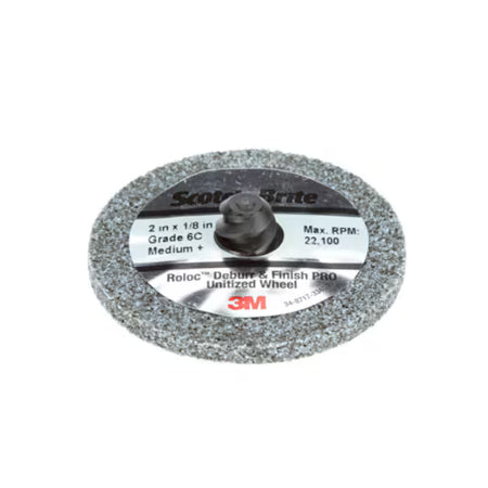 Scotch Brite™ Roloc™ Deburr and Finish PRO Unitized Wiel DP-UR, 50 mm x 6,35 mm, Zonder Gat, 6C MED+