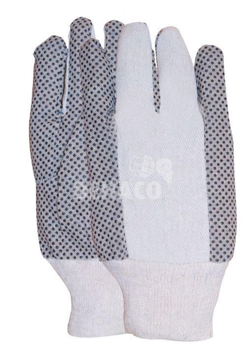 Katoenen handschoen Polkadot met PVC noppen categorie I maat 10 per paar