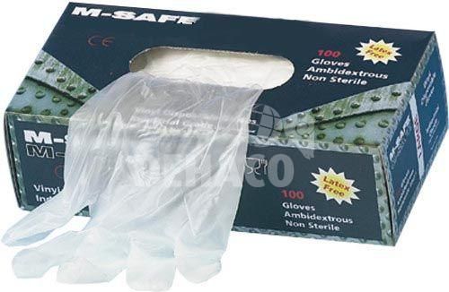 M-Safe handschoenen vinyl naturel Cat.1 Mt. 10 per 100 stuks