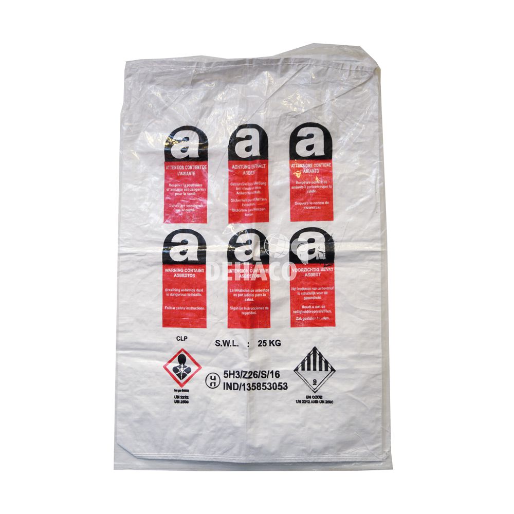 Reversed mini asbestbag 80x120cm met A-logo + 1x liner gestikt