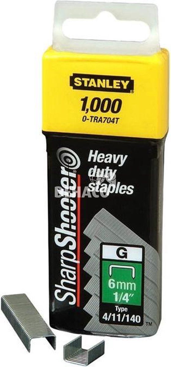 Stanley nieten 8 mm. voor handtacker per 1000 stuks